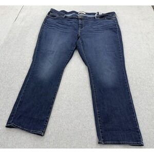 Levis Jeans Womens 26M Plus Size Denim Whiskered Mid Rise Straight Stretch